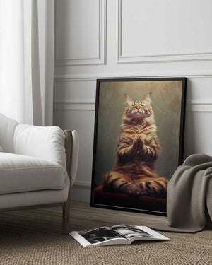 Tablou înramat „Cat yoga 3” de Justyna Jaszke