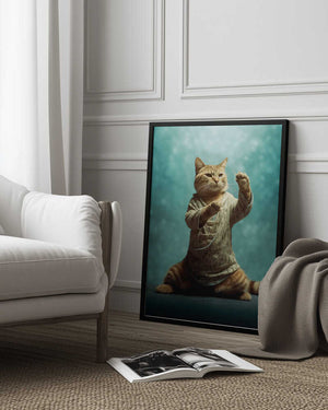 Tablou înramat „Cat yoga 4” de Justyna Jaszke