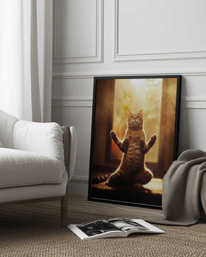 Tablou înramat „Cat yoga 10” de Justyna Jaszke