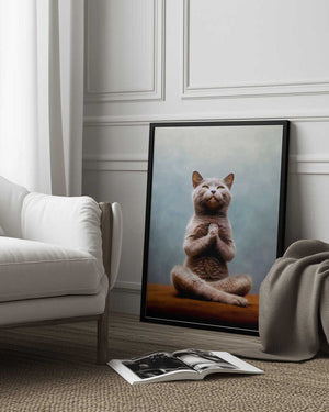 Tablou înramat „Cat yoga 13” de Justyna Jaszke