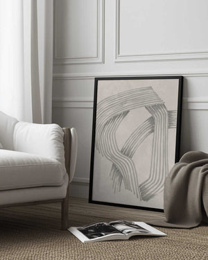 Tablou înramat „Abstract Grey Intersections 01” de Lucrecia Caporale
