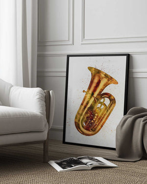 Tablou înramat „Tuba Abstract Watercolor” de Michael Tompsett
