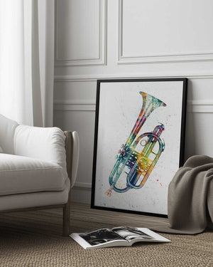 Tablou înramat „Cornet Abstract Watercolor” de Michael Tompsett