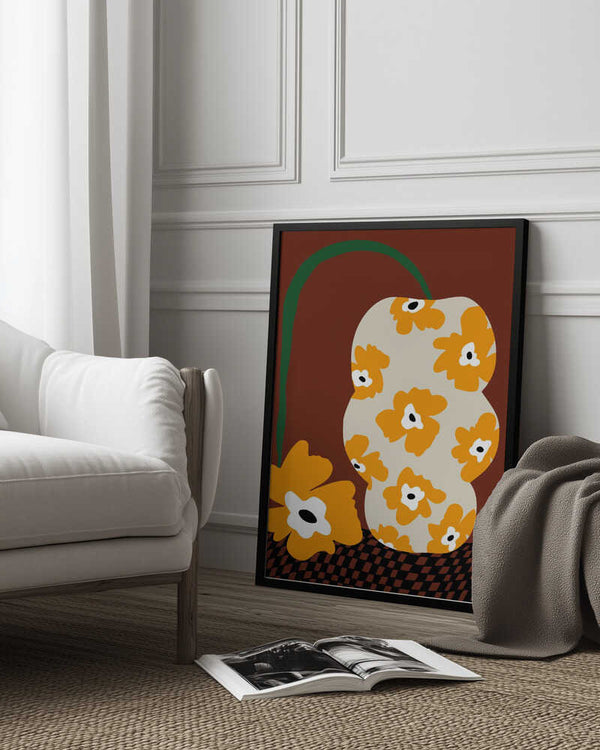 Tablou înramat „Blooms & Pottery” de Miho Art Studio