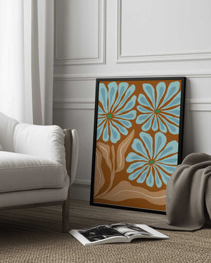 Tablou înramat „Amber Blooms” de Miho Art Studio