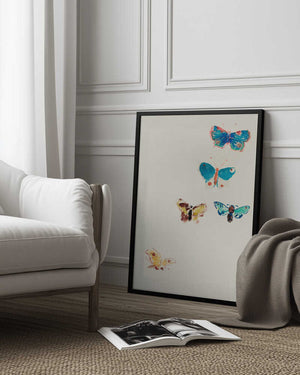 Tablou înramat „Five Butterflies” de Odilon Redon