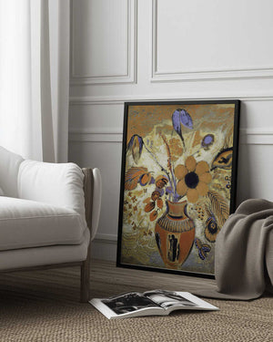 Tablou înramat „Etruscan Vase With Flowers” de Odilon Redon