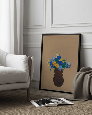 Tablou înramat „Pansies” de Odilon Redon
