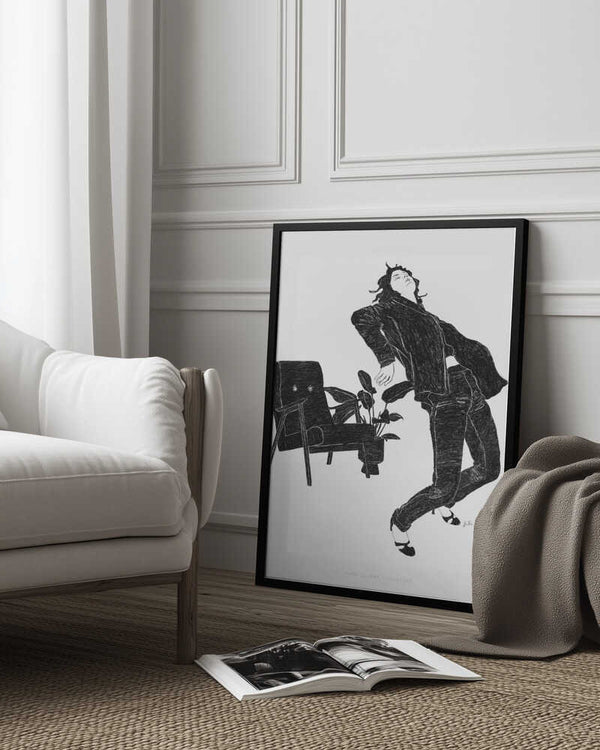 Tablou înramat „Jlr Dancingathome6 Blackandwhite Copy” de Jenny Liz Rome