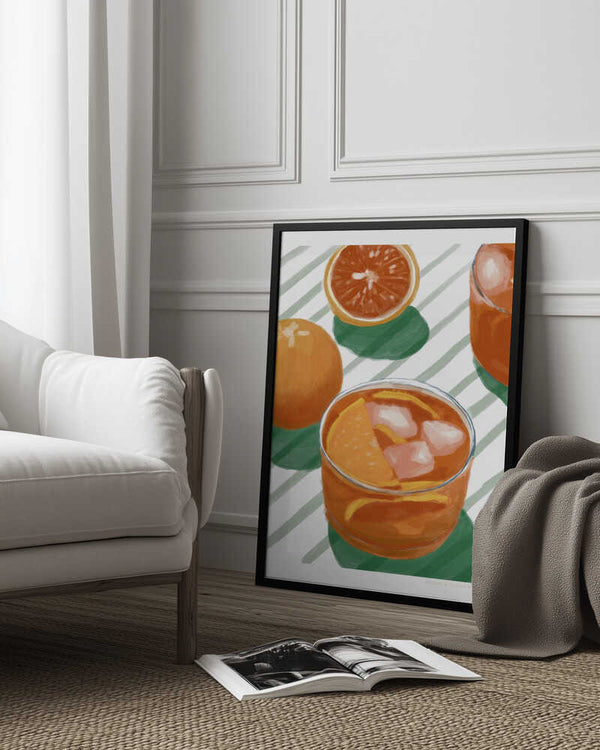 Tablou înramat „Pandc Cocktailandstripes Copy 2” de Jenny Liz Rome