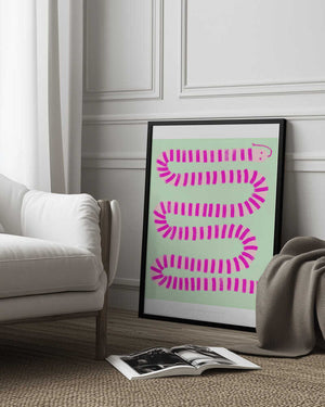 Tablou înramat „Pandc Pinksnake Copy” de Jenny Liz Rome