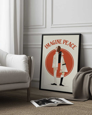 Tablou înramat „Imagine Peace Minimalist” de Retrodrome