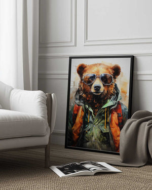 Tablou înramat „Bear Watercolor Animal Art (2)” de Justyna Jaszke