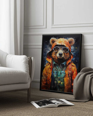 Tablou înramat „Bear Watercolor Animal Art (3)” de Justyna Jaszke