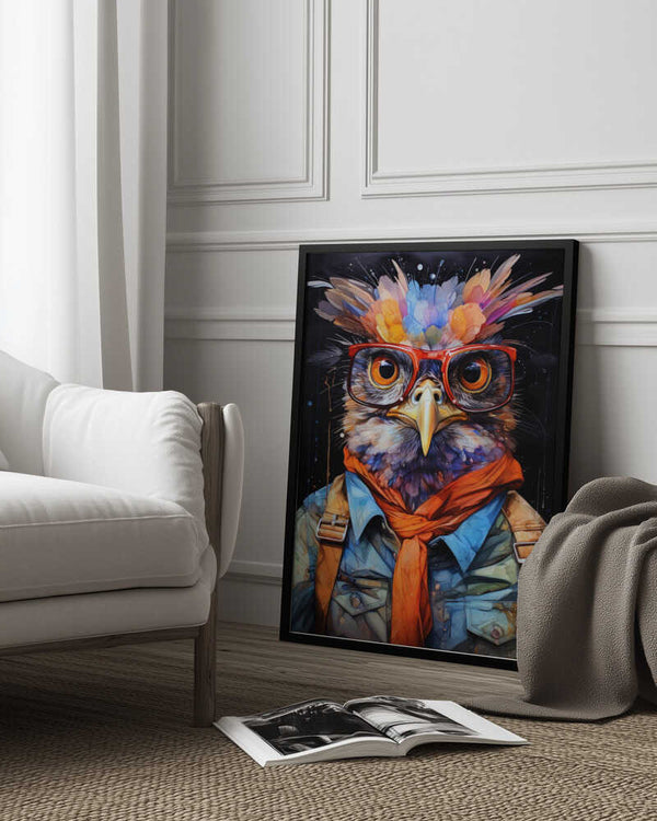 Tablou înramat „Bird Watercolor Animal Art (1)” de Justyna Jaszke