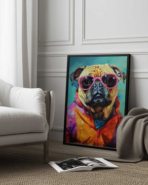 Tablou înramat „Dog Watercolor Animal Art” de Justyna Jaszke