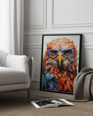 Tablou înramat „Eagle Watercolor Animal Art (1)” de Justyna Jaszke