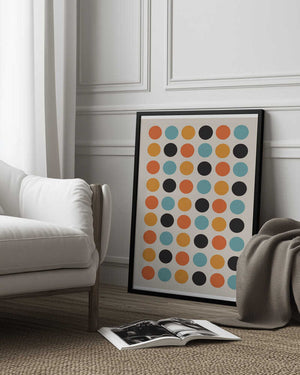 Tablou înramat „Retro Dot Delight” de THE MIUUS STUDIO