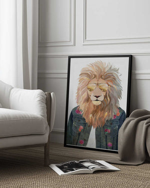 Tablou înramat „Golden fashion lion 3” de Sarah Manovski