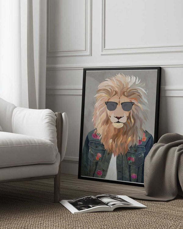 Tablou înramat „Golden fashion lion 4” de Sarah Manovski