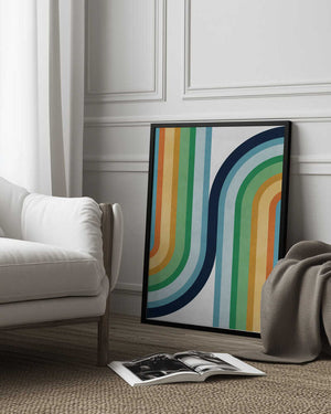 Tablou înramat „Colorful curved lines 2” de Vitor Costa