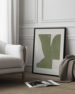 Tablou înramat „Green Abstract Form” de THE MIUUS STUDIO