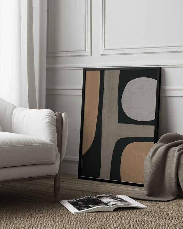 Tablou înramat „Normal grey organic shape” de Little Dean