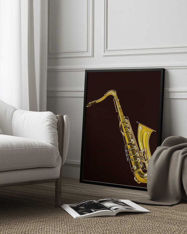 Tablou înramat „Golden Saxophone” de Nicholas
