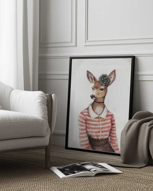 Tablou înramat „A Deer With A Human Body Shape” de Mike Koubou
