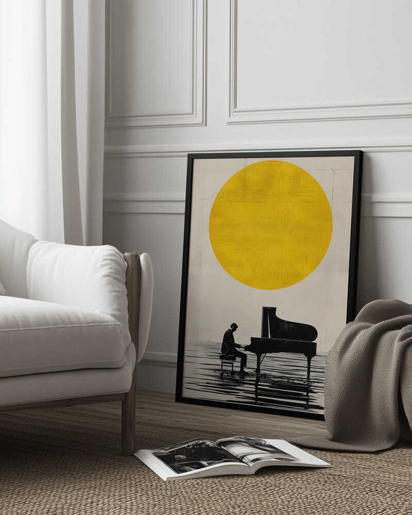 Tablou înramat „Piano under the Sun” de Layla Oz