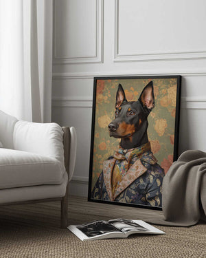 Tablou înramat „The Distinguished Doberman” de SHANDU