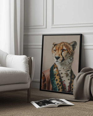 Tablou înramat „Sir Cheetah In Vintage Clothing” de SHANDU