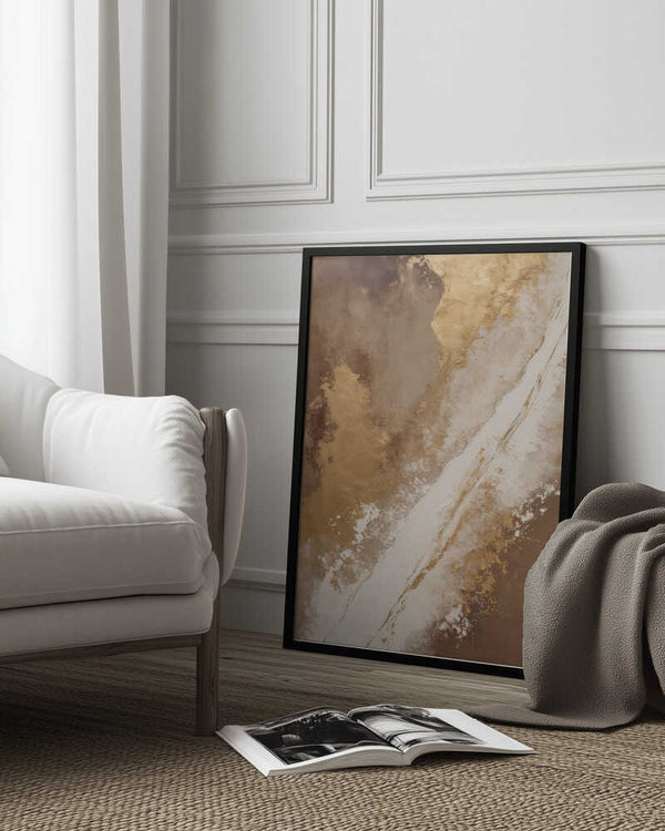 Tablou înramat „Earthy Tones With Gold Accents” de Alpenglow Workshop