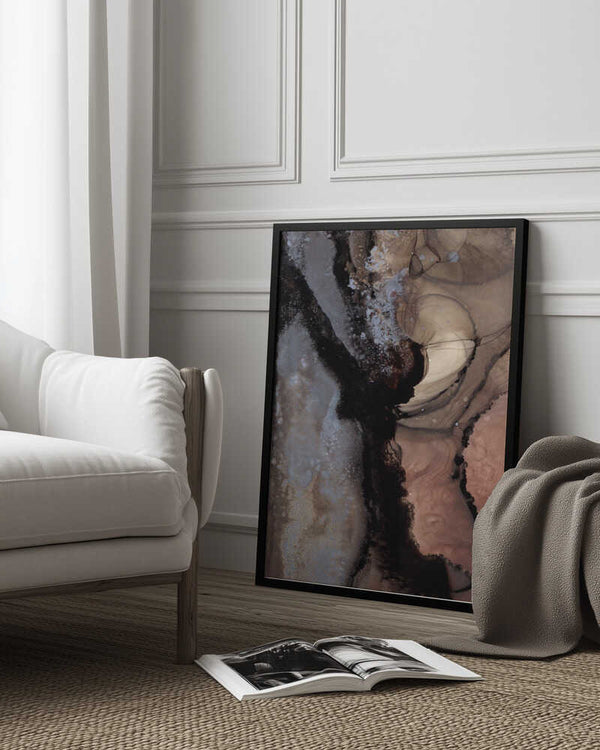 Tablou înramat „Organic Shapes with Earthy Tones” de uplusmestudio