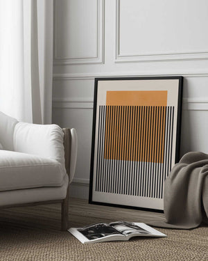 Tablou înramat „Black Vertical Stripes” de Vitor Costa