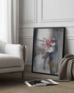 Tablou înramat „A Musician Playing The Trumpet” de Giorgio Gosti