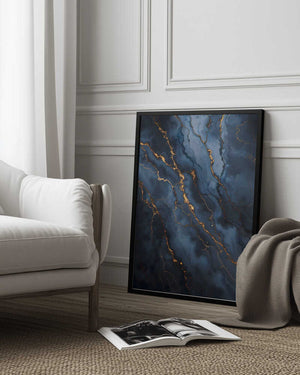 Tablou înramat „Blackout With Gold Vibes” de Kintsugi99