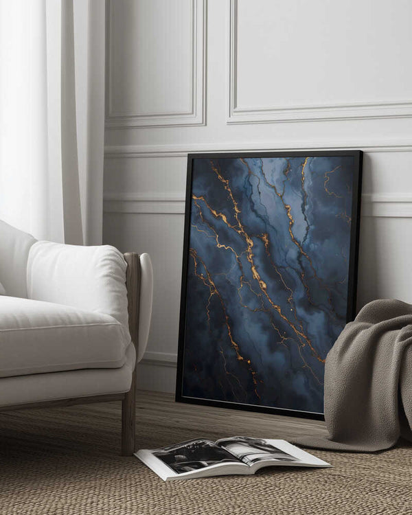 Tablou înramat „Blackout With Gold Vibes” de Kintsugi99