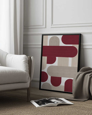 Tablou înramat „Curved Stripes Harmony” de Vitor Costa