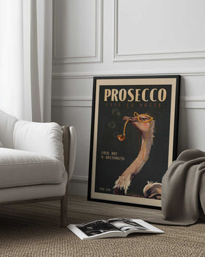 Tablou înramat „Elegant Ostrich Café” de The Whiskey Ginger