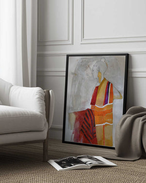 Tablou înramat „Woman in Red” de Doris Schmitz