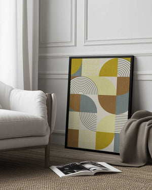 Tablou înramat „Palm Springs Desert Shapes Mustard” de Alexandra Weise
