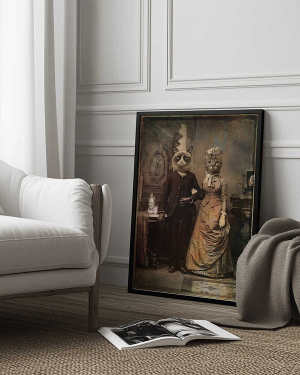 Tablou înramat „Cat Couple” de DDiArte