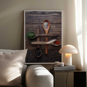 Tablou înramat „Wooden Spoons With Colorful Spices” de Karina Aleksandrova