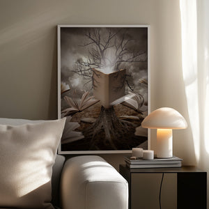 Tablou înramat „Old Tree Reading Story Book” de Angela Waye