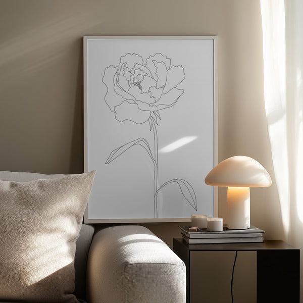 Tablou înramat „Peony Lines” de Pictufy Studio II