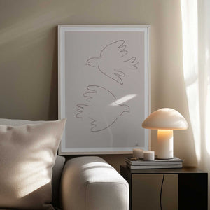 Tablou înramat „Two Doves” de Pictufy Studio II