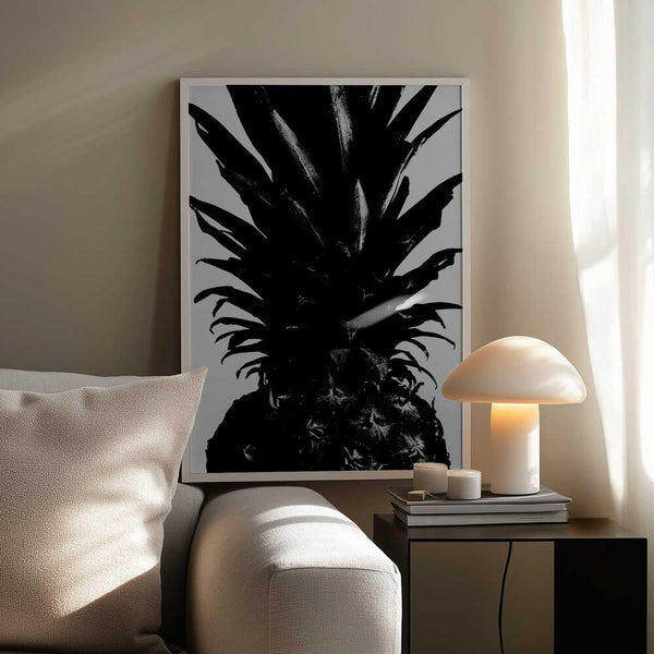 Tablou înramat „Pineapple bw” de Pictufy Studio III