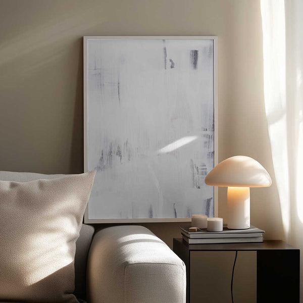 Tablou înramat „Soft White Brushstrokes” de uplusmestudio
