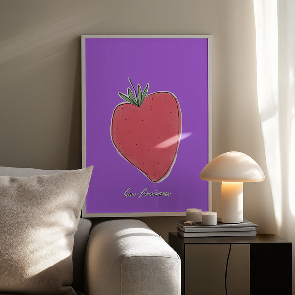 Tablou înramat „Stylized Strawberry Delight” de uplusmestudio